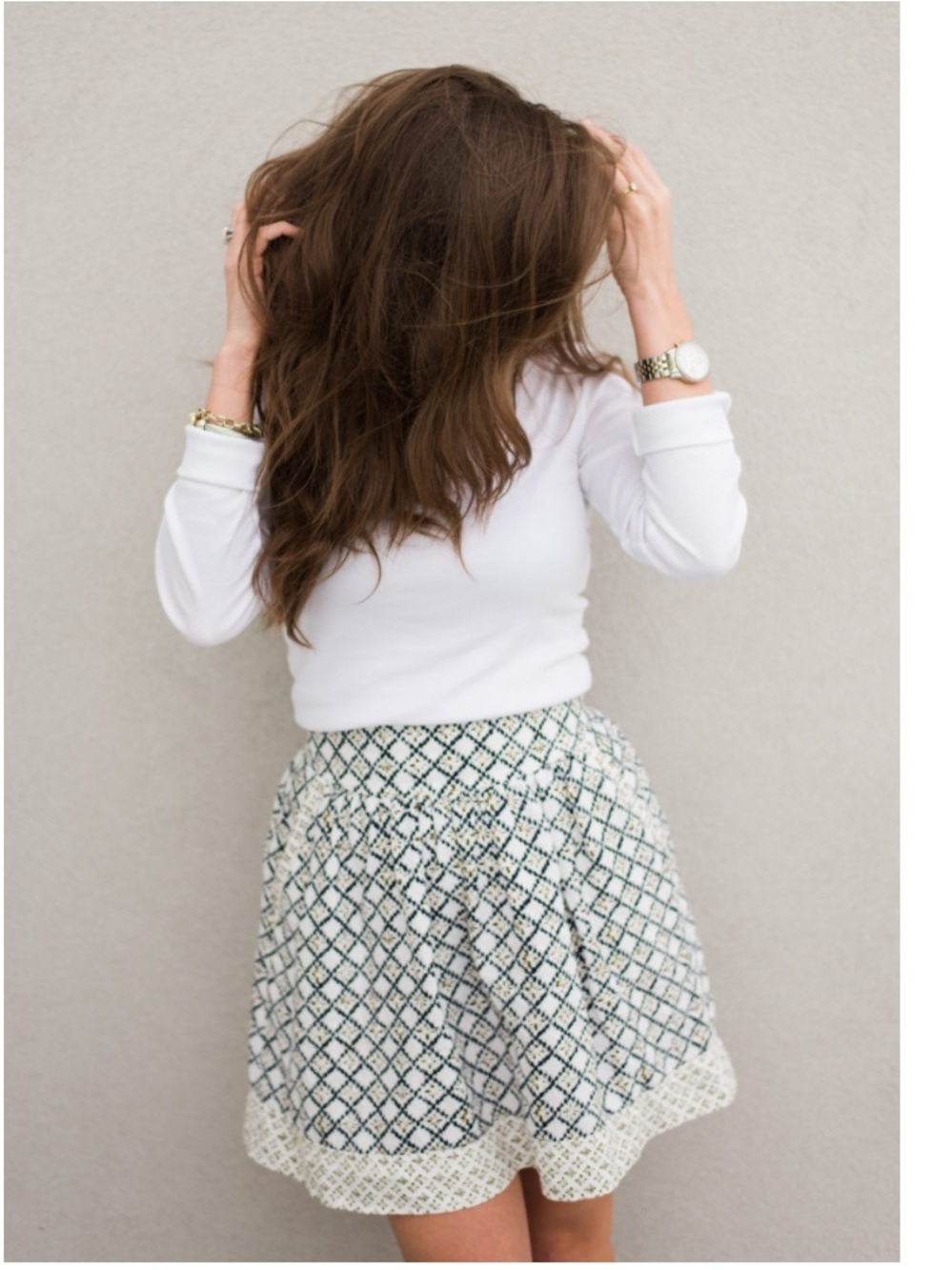 NWT linen blend Cottagecore Diamond-Print Mini Skirt in Navy and Cream size 8 - Picture 2 of 12